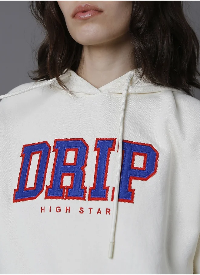 HIGH STAR Women Off White Sweatshirt