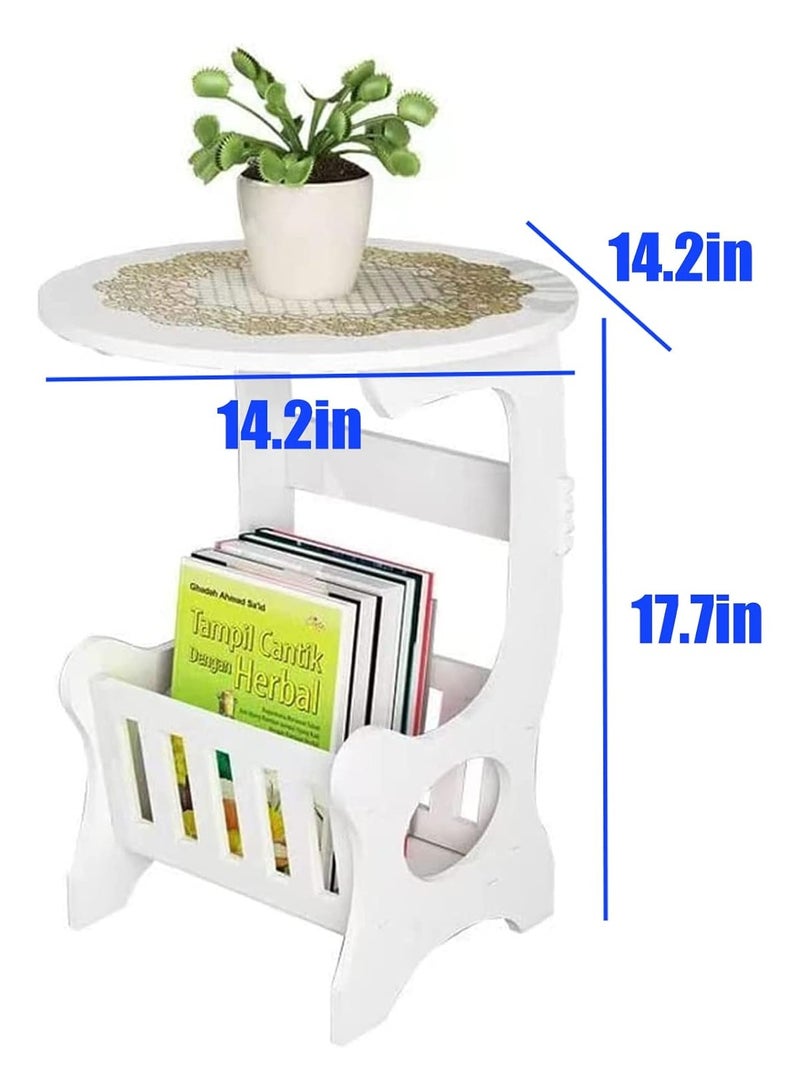 تي بي جي بي طاولة جانبية بجانب السرير مصممة بطبقتين - Image 2