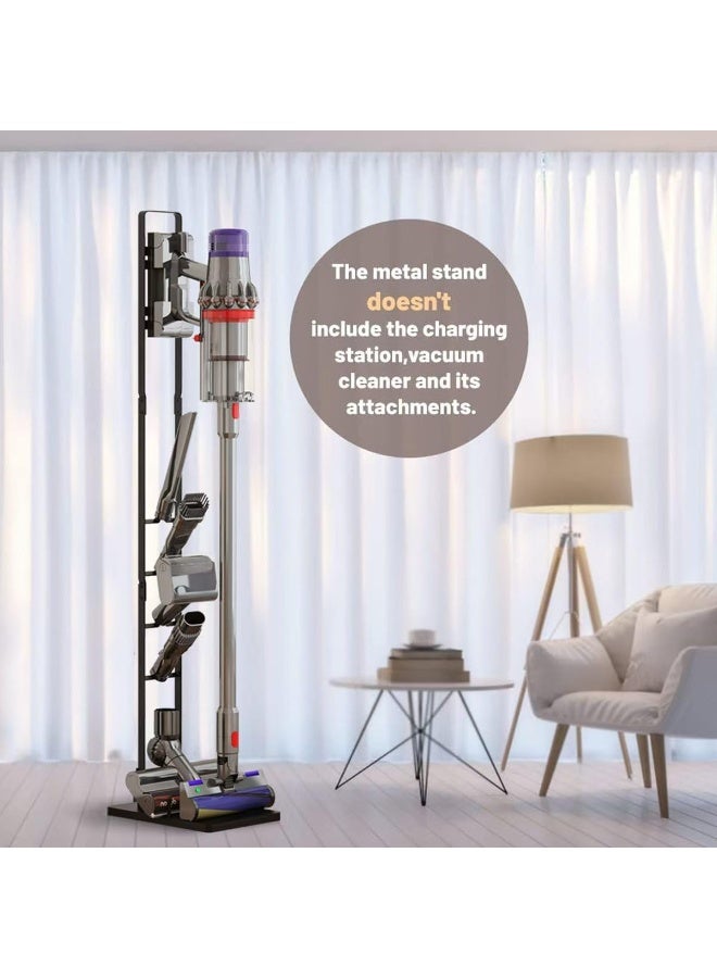 Premium Cordless Vacuum Cleaner Floor Stand & Storage Rack – Freestanding Metal Organizer Holder for Dyson V6, V7, V8, V10, V11, V12, V15 & Compatible Stick Vacuum Cleaners with Accessory Storage - Image 2