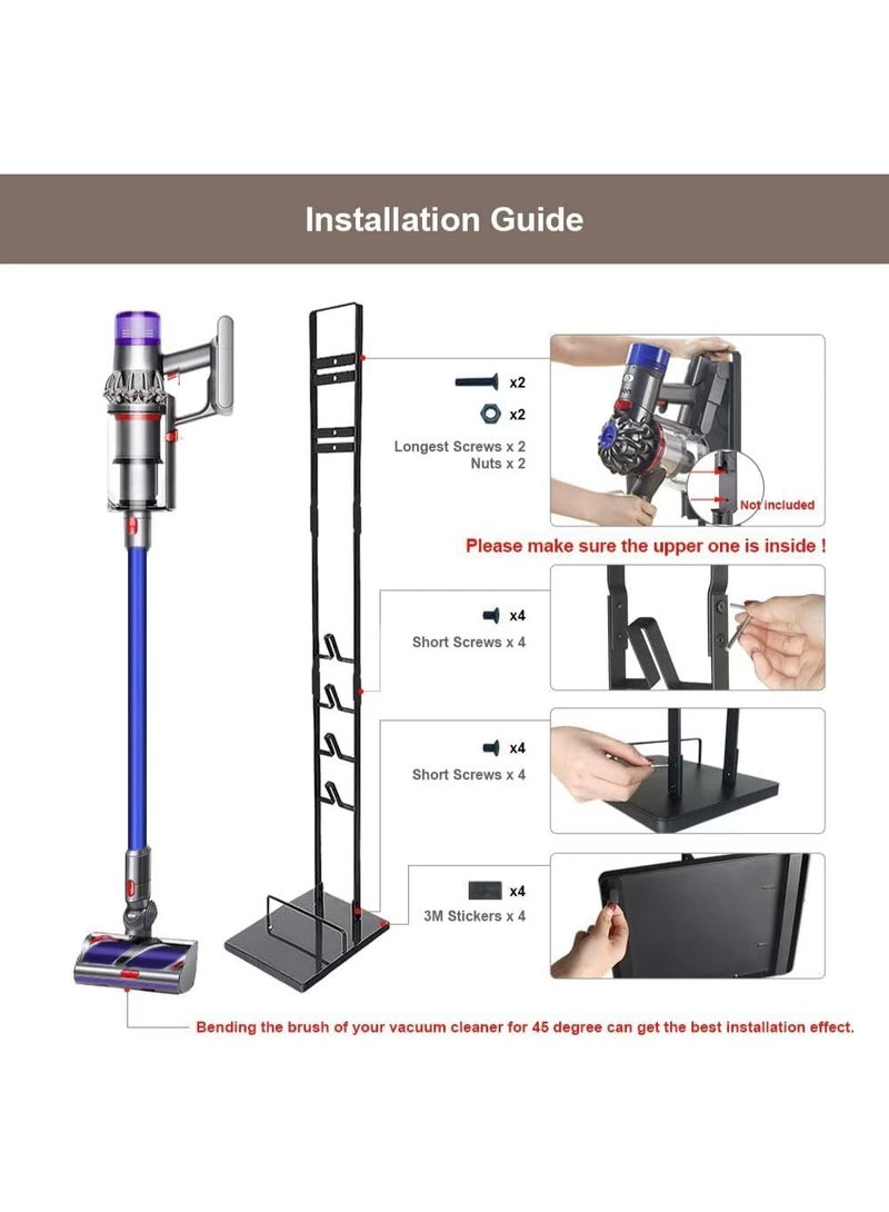 Premium Cordless Vacuum Cleaner Floor Stand & Storage Rack – Freestanding Metal Organizer Holder for Dyson V6, V7, V8, V10, V11, V12, V15 & Compatible Stick Vacuum Cleaners with Accessory Storage - Image 4