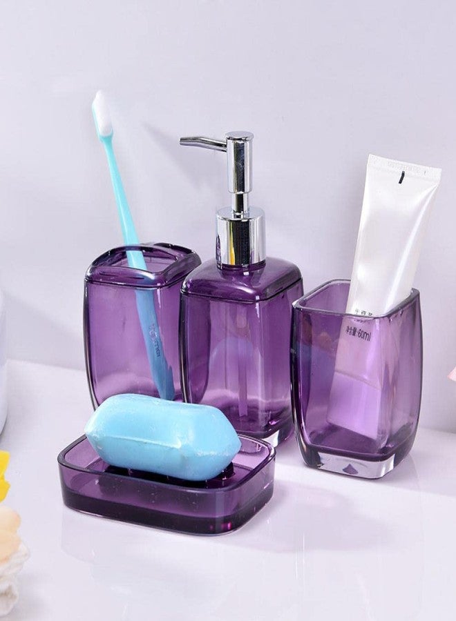 JHNIF Bathroom Accessories Set, 4Pcs Acrylic Bathroom Set Includes Soap Dispenser, Soap Dish and Tumbler - Image 2