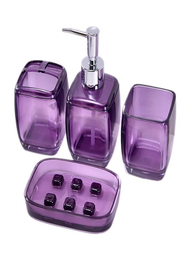 JHNIF Bathroom Accessories Set, 4Pcs Acrylic Bathroom Set Includes Soap Dispenser, Soap Dish and Tumbler - Image 1