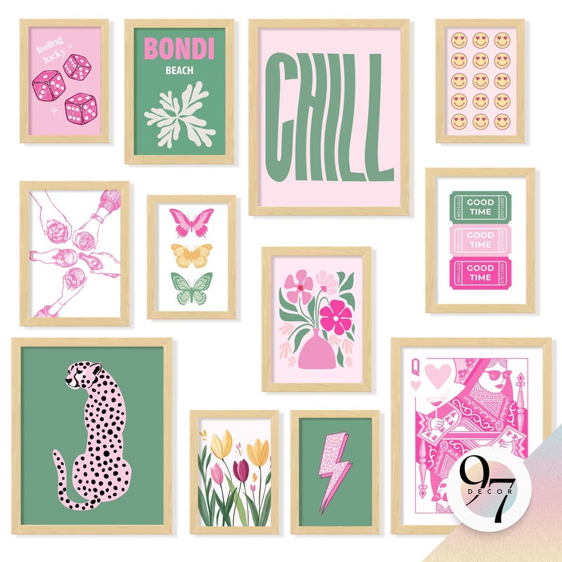 97 Decor Cute Preppy Room Decor Teen Girls Colorful Preppy Wall Decor Trendy Preppy Posters For Room Aesthetic Preppy Pictures For Wall Eclectic Gallery Wall Prints Dorm Decorations Unframed
