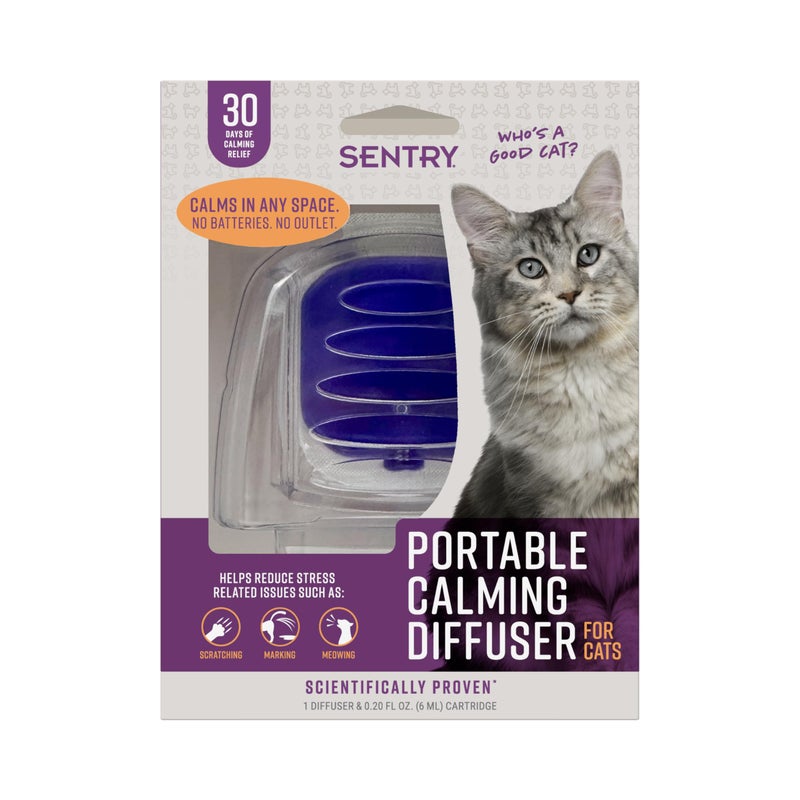 Sentry Behavior Portable Calming Diffuser for Cats, Reduces Stress and Bad Behavior with Calming Pheromones, Easy-to-use Portable Design, 30 Day Release - Image 1
