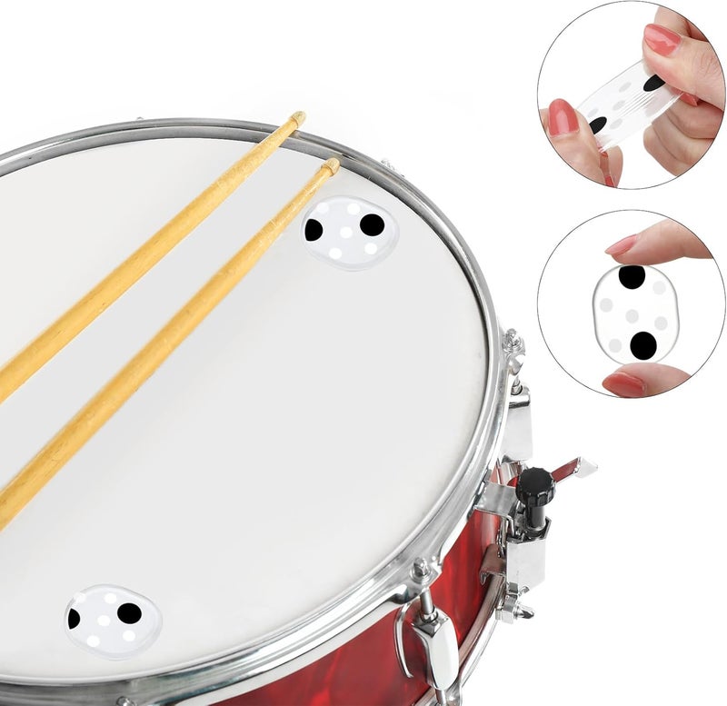 Fiada 30 Pieces Drum Dampeners Gels Silicone Gel Pads Soft Drum Dampeners for Cymbals Tone Control(Clear with Colored Dots) - Image 2