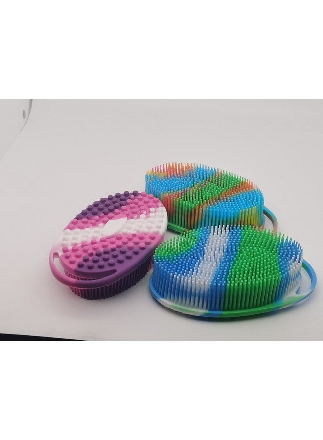 MR LION Silicone Body Brush, Exfoliating Body Scrubber, Silicone Body Scrubber Loofah, Silicone Bath Brush, Soft Exfoliating Body Bath Shower Scrubber Brush For Kids And Adults All Kinds Of Skin 3 Pack - Image 3