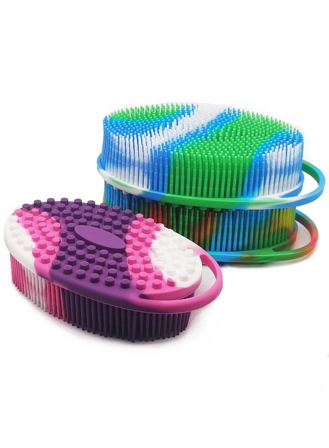 MR LION Silicone Body Brush, Exfoliating Body Scrubber, Silicone Body Scrubber Loofah, Silicone Bath Brush, Soft Exfoliating Body Bath Shower Scrubber Brush For Kids And Adults All Kinds Of Skin 3 Pack - Image 2