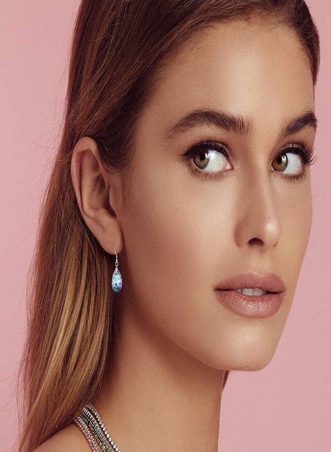 إيفيفك أقراط متدلية على شكل دمعة مرصعة بالكريستال النمساوي للنساء، أقراط بخطاف متدلي، مصنوعة من الفضة الإسترليني عيار 925، مجوهرات مضادة للحساسية (فيتريل لايت) - Image 2