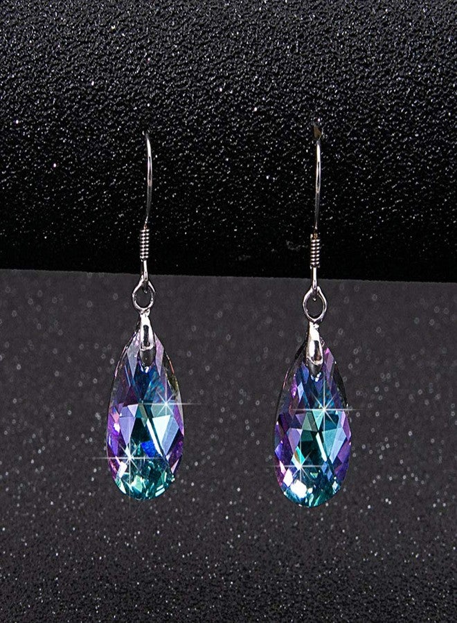 إيفيفك أقراط متدلية على شكل دمعة مرصعة بالكريستال النمساوي للنساء، أقراط بخطاف متدلي، مصنوعة من الفضة الإسترليني عيار 925، مجوهرات مضادة للحساسية (فيتريل لايت) - Image 5