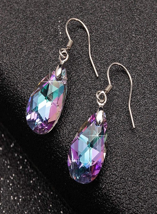 إيفيفك أقراط متدلية على شكل دمعة مرصعة بالكريستال النمساوي للنساء، أقراط بخطاف متدلي، مصنوعة من الفضة الإسترليني عيار 925، مجوهرات مضادة للحساسية (فيتريل لايت) - Image 3