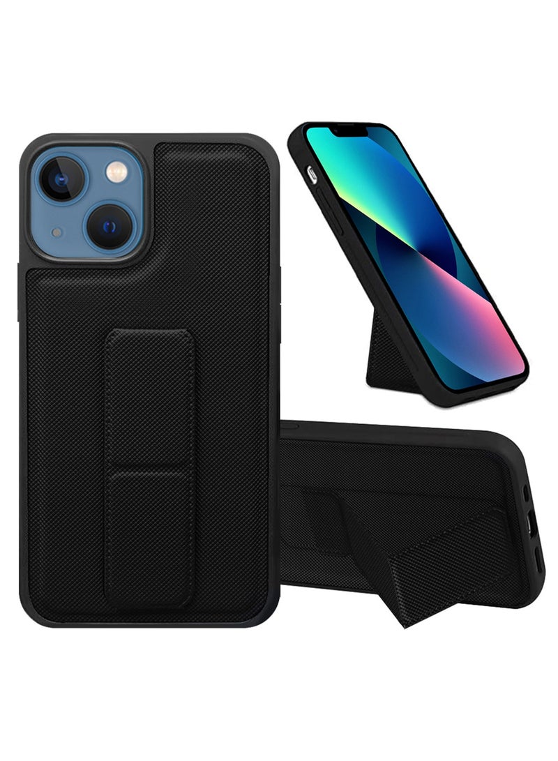 CATANES Shockproof Case with Integrated Hand Strap for iPhone 14 - Foldable Kickstand and Anti-Drop Protection for Secure Grip and Hands-Free Viewing - Black - Image 1