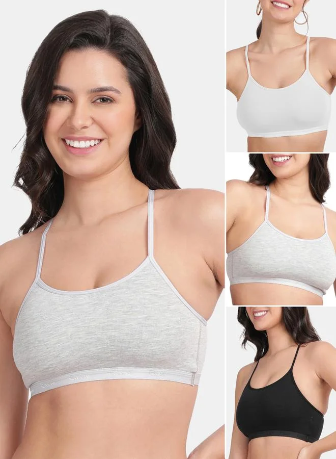 Envie Pack of 3 - Cotton Non-Padded Crop Top Bra
