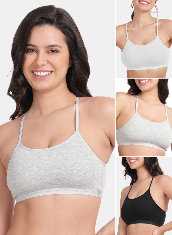 Pack of 3 - Cotton Non-Padded Crop Top Bra