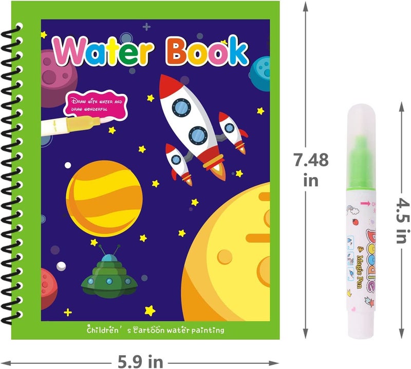URM® Reusable Magic Water Painting Book Magic Doodle Pen Kids Coloring Doodle Drawing Board Games Child Educational Toy Magic Book Water Painting for Kids (1 Pc) - Image 5