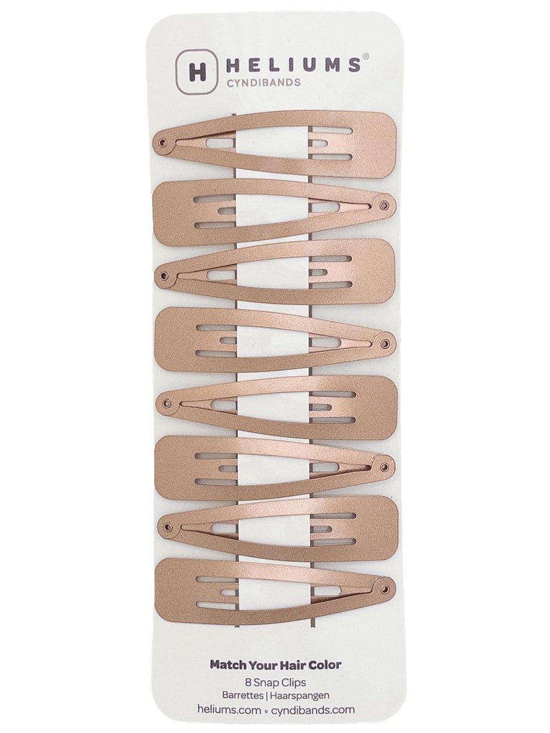 Heliums Large Snap Hair Clips - Dark Blonde - 2.7 Inch Metal Hair Barrettes for Women, Metallic Snap Clips - 8 Count - Image 1