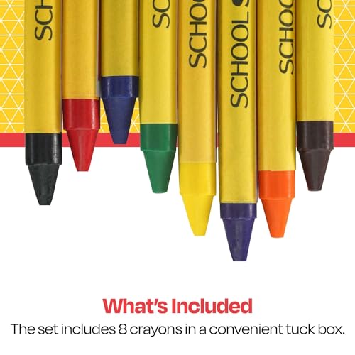 School Smart Classic Crayon Set with Tuck Box for Schools, Home, and More, Assorted Colors, Pack of 8 - Image 5