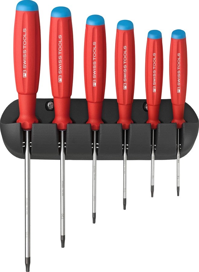 PB Swiss Tools Torx Screwdriver Set PB 8440.CBB | 100% Swiss Made | 6-Piece SwissGrip Screwdriver Set Size T8-T25, with Wall Mount - Image 2