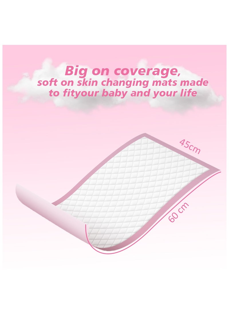 Cute 'n' Cuddle Disposable Changing pads Pink (Pack Of 30) for Baby 60 cm X 45 cm Soft Ultra Absorbent Waterproof Diaper Mess-Free Changing Mat Liners Baby Changing Mat Cover Bed Pads  - Image 3