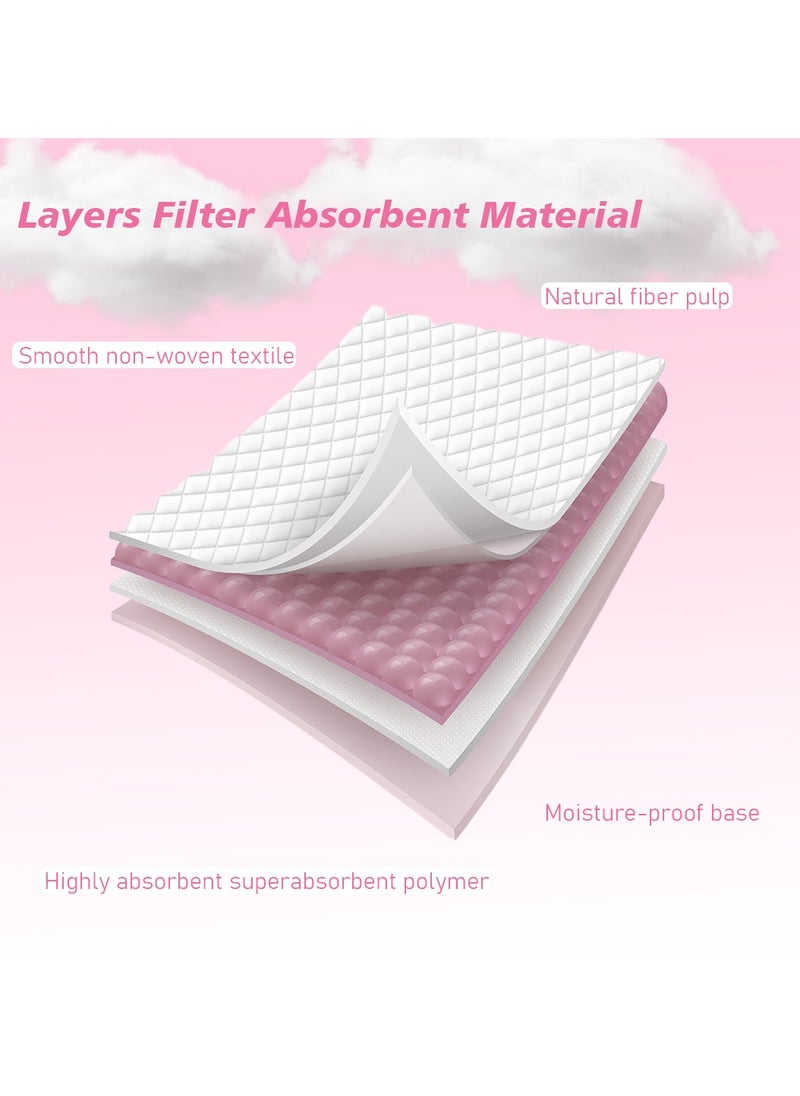 Cute 'n' Cuddle Disposable Changing pads Pink (Pack Of 30) for Baby 60 cm X 45 cm Soft Ultra Absorbent Waterproof Diaper Mess-Free Changing Mat Liners Baby Changing Mat Cover Bed Pads  - Image 4