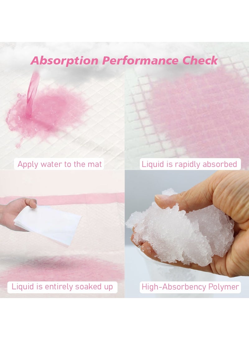 Disposable Changing pads Pink (Pack Of 30) for Baby 60 cm X 45 cm Soft Ultra Absorbent Waterproof Diaper Mess-Free Changing Mat Liners Baby Changing Mat Cover Bed Pads