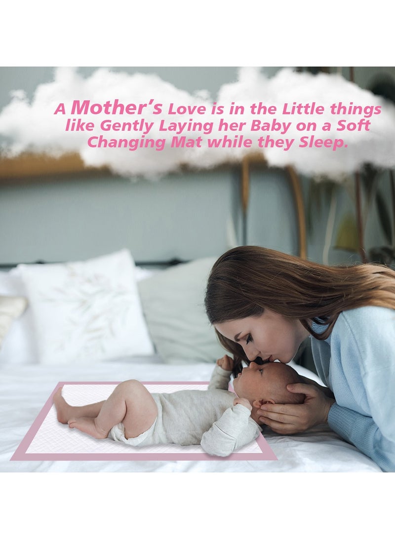 Disposable Changing pads Pink (Pack Of 30) for Baby 60 cm X 45 cm Soft Ultra Absorbent Waterproof Diaper Mess-Free Changing Mat Liners Baby Changing Mat Cover Bed Pads