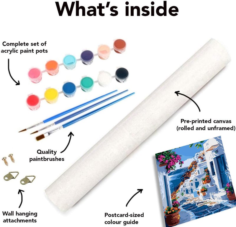 Mrnsiet Paint by Number for Adults Beginners, Easy Seaside Town Paint by Numbers Kits on Canvas, Coastal City Oil Painting Kits Adults' Paint-by-Number Kits for Home Wall Decor 16x20 Inch - Image 5