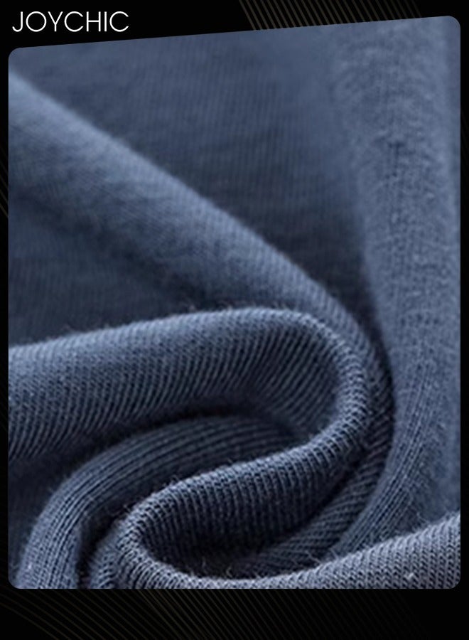 Joychic طقم بيجامة قطن حرير مودال صيفي للرجال بأكمام قصيرة وسروال قصير بنمط شبكي مريح وقابل للتنفس لملابس النوم في المنزل للمراهقين والرجال - Image 4