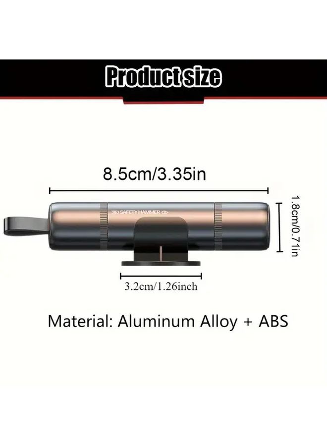 Black 2 In 1 Car Safety Hammer Emergency Escape Tool With Window Breaker And Seat Belt Cutter - Image 2