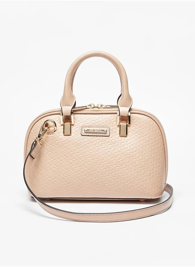 سيليست Women Monogram Embossed Tote Bag with Detachable Strap and Zip Closure