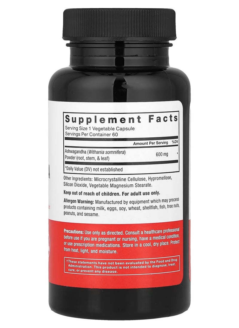 Force Factor - Ashwagandha 600 mg 60 vegetarian capsules - Image 1