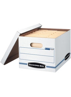 Bankers Box Stor/File™ Standardduty Storage Boxes With Liftoff Lids And Builtin Handles Letter/Legal Size 15 X 12 X 10 60% Recycled White/Blue Case Of 5  - Image 1