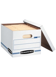 Bankers Box Stor/File™ Standardduty Storage Boxes With Liftoff Lids And Builtin Handles Letter/Legal Size 15 X 12 X 10 60% Recycled White/Blue Case Of 5  - Image 2