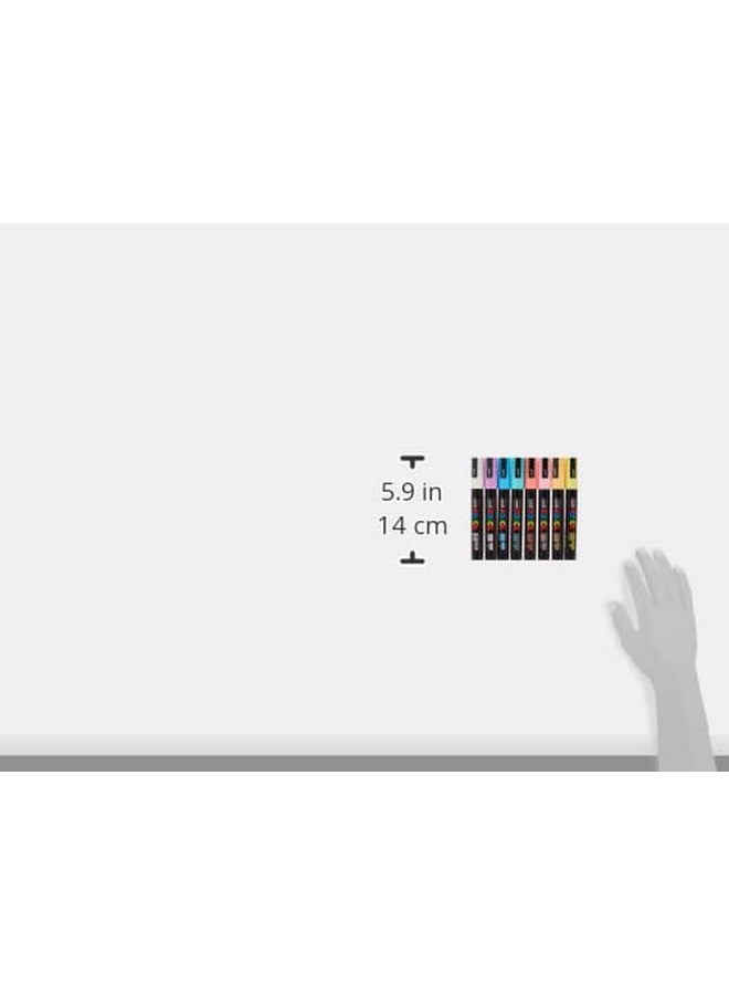 posca Markers Set, 8 Medium Paint Markers 5M - Soft Tones - White, Sunshine Yellow, Apricot, Light Pink, Coral Pink, Lavender, Light Blue, Aqua Green - Image 3