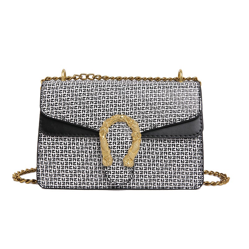 2025 Spring New Fashionable Casual Snake Shoulder Crossbody Bag Women'S Chain Bag Retro Small Square Bag - Image 1