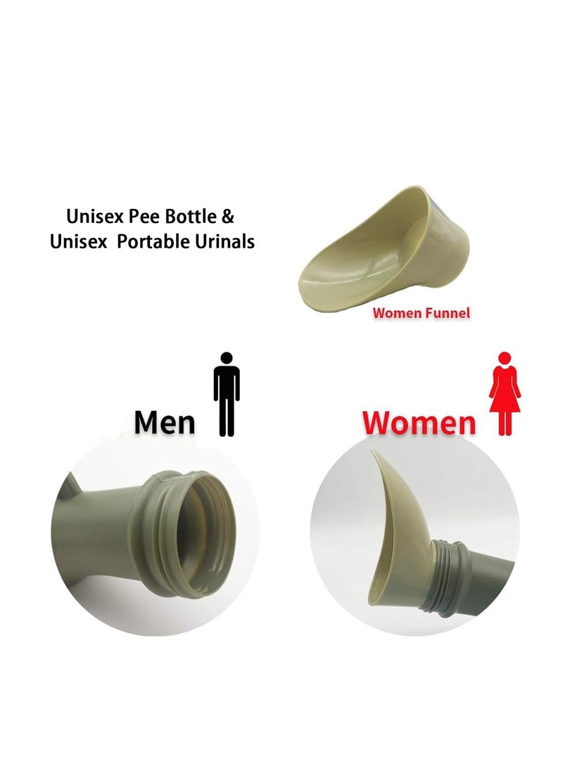 Travel Toilet Urinal Bottles, Urinal Pee Bottle with Funnel and Spill-Proof Screw Lid, Unisex Portable Urine Bottle Emergency Toilet for Car Travel Camping, 1000ML