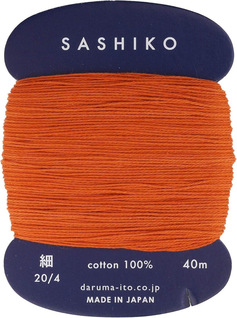 Daruma Sashiko Thread Thinner Weight 40m Col. 214 -Carrot Orange- Japanese Embroidery & Quilting by Yokota - Image 1