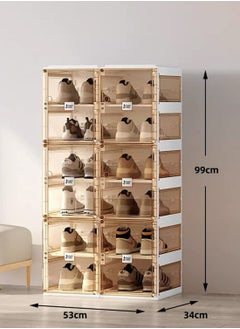 LIMOS Foldable Shoe Storage Organizer, Installation free(2x6 brown)  - Image 3