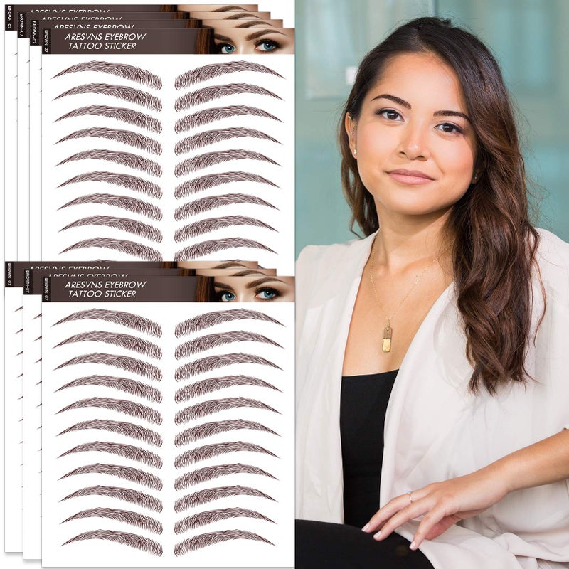 Aresvns Eyebrow Tattoo 99 Pairs Reddish brown waterproof eyebrow tattoo sticker Christmas Gift