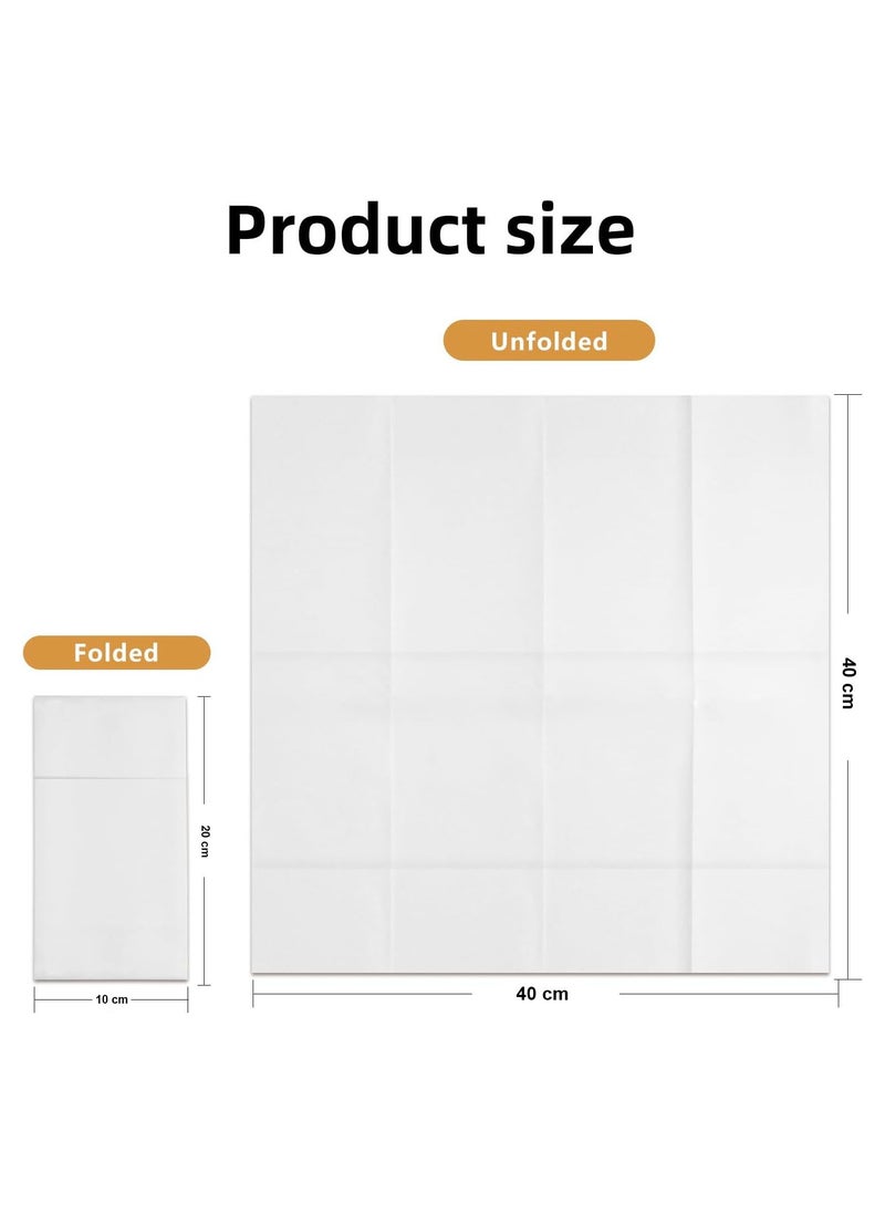 SRLIWHITE 25 Pack Disposable Cloth Pocket Dinner Napkins, Folded Guest Hand Towels for Parties, Weddings, Restaurants & Bathrooms (White, 40 x 40 cm)  - Image 3