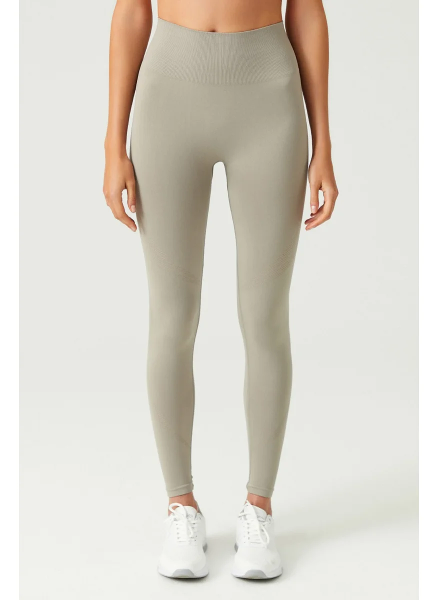 Los Ojos x Melodi Soft Khaki High Waist Seamless Sports Tights Adorn