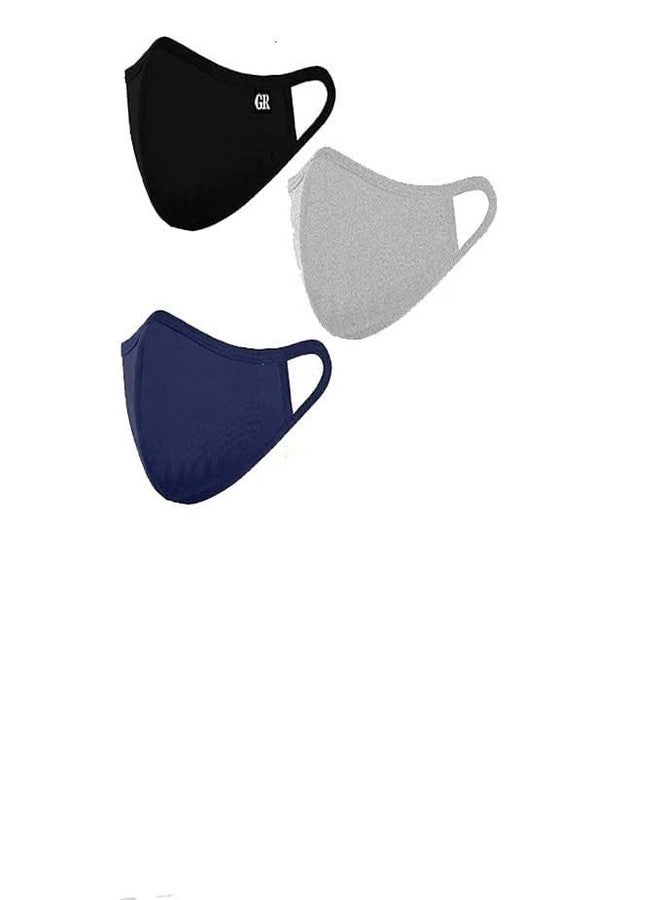 GR DESIGN® Hosiery Cotton Mask, Reusable and Washable Face Masks (pack of 3) - Image 1
