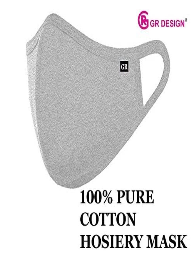 GR DESIGN® Hosiery Cotton Mask, Reusable and Washable Face Masks (pack of 3) - Image 3