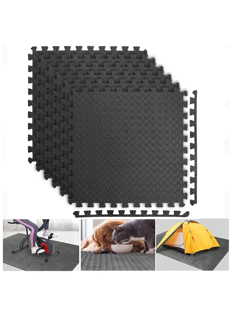Nariele Puzzle Exercise Floor Mat, 6 Pack Foam Floor Mat, 60x60x1.2cm EVA Interlocking Foam Floor Tiles with Border Floor Protection, Thickened Puzzle Exercise Mat for Home Gym Workout Equipment - Image 1