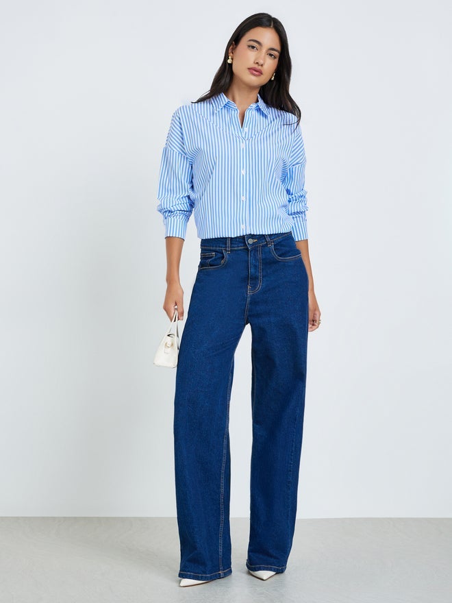 Styli Blue Striped Long Sleeve Shirt - Image 2