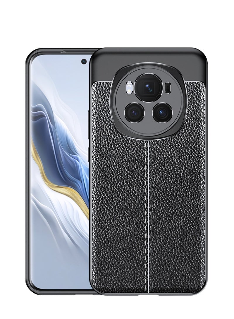 أوتو فوكس جراب حمايه سيليكون تصميم2 مقاوم للصدمات حمايه للكاميرا متوافق مع Honor Magic 6 Pro (اسود) - Image 1