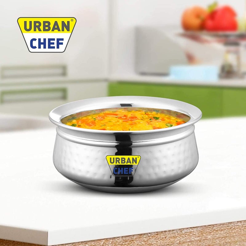 Urban Chef Essentials Food Serve & Store Double Wall Stainless Steel Serving & Dining Handi -750 ML - Image 2