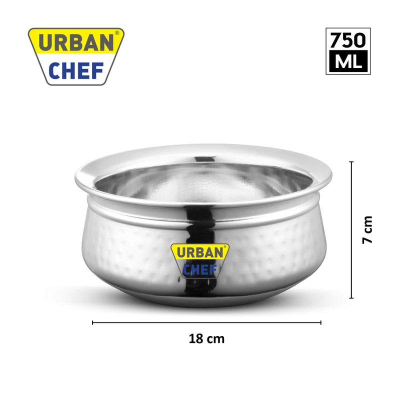 Urban Chef Essentials Food Serve & Store Double Wall Stainless Steel Serving & Dining Handi -750 ML - Image 3