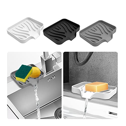 HANCELANT 3 Pack Bar Soap Holder, Soap Dish for Shower, Easy to Clean, Soft Silicone Soap Holder, Self Draining Waterfall Soap Holder/Tray/Saver for Bathroom, Kitchen, Bathtub, Keep Soap Dry, Extend Soap Life - Image 2
