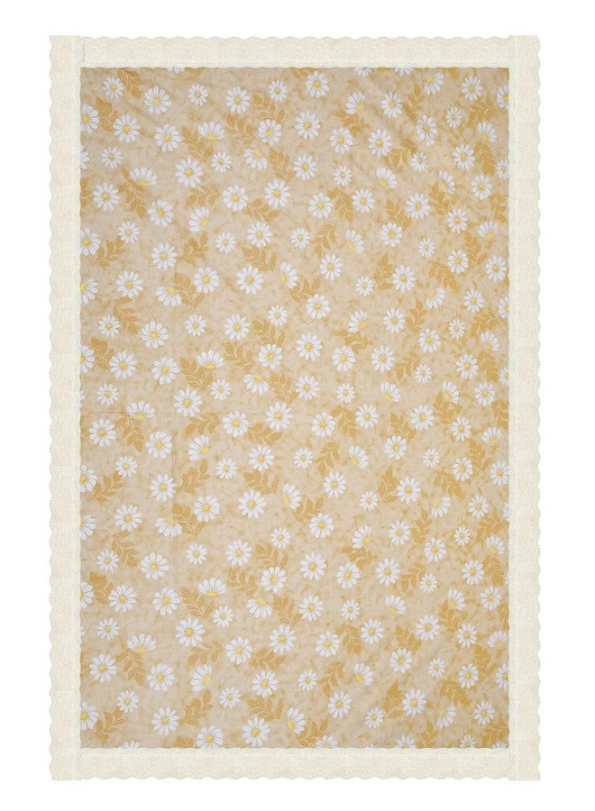 Clasiko 6 Seater Dining Table Cover; 60x90 Inches or 150x225 Cms; Material - PVC; Shape - Rectangle; Pack of 1; Anti Slip; White Flowers On Beige Base - Image 4