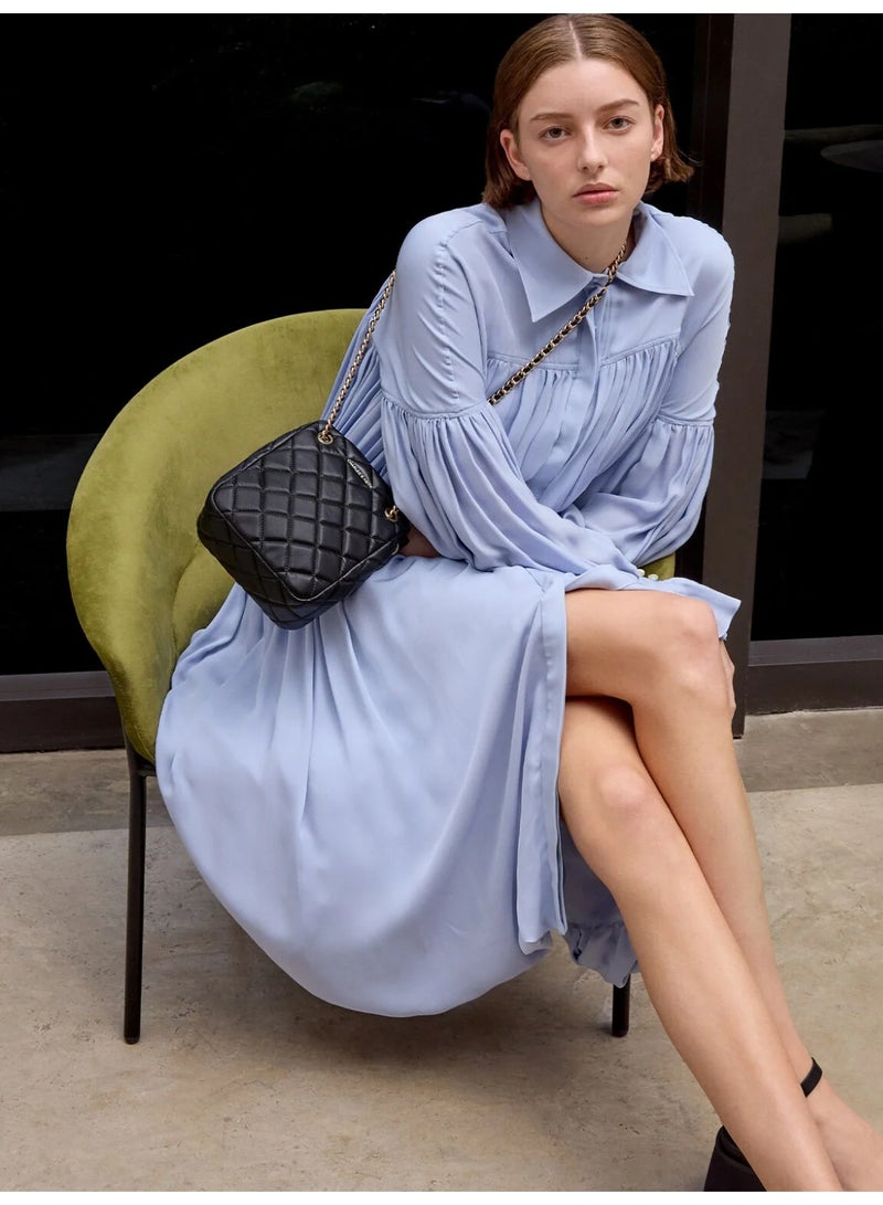 تشارلز & كيث حقيبة كتف وحقيبة كروس بودي ألفا المبطنة والمضفرة من تشارلز آند كيث - أسود - Image 2